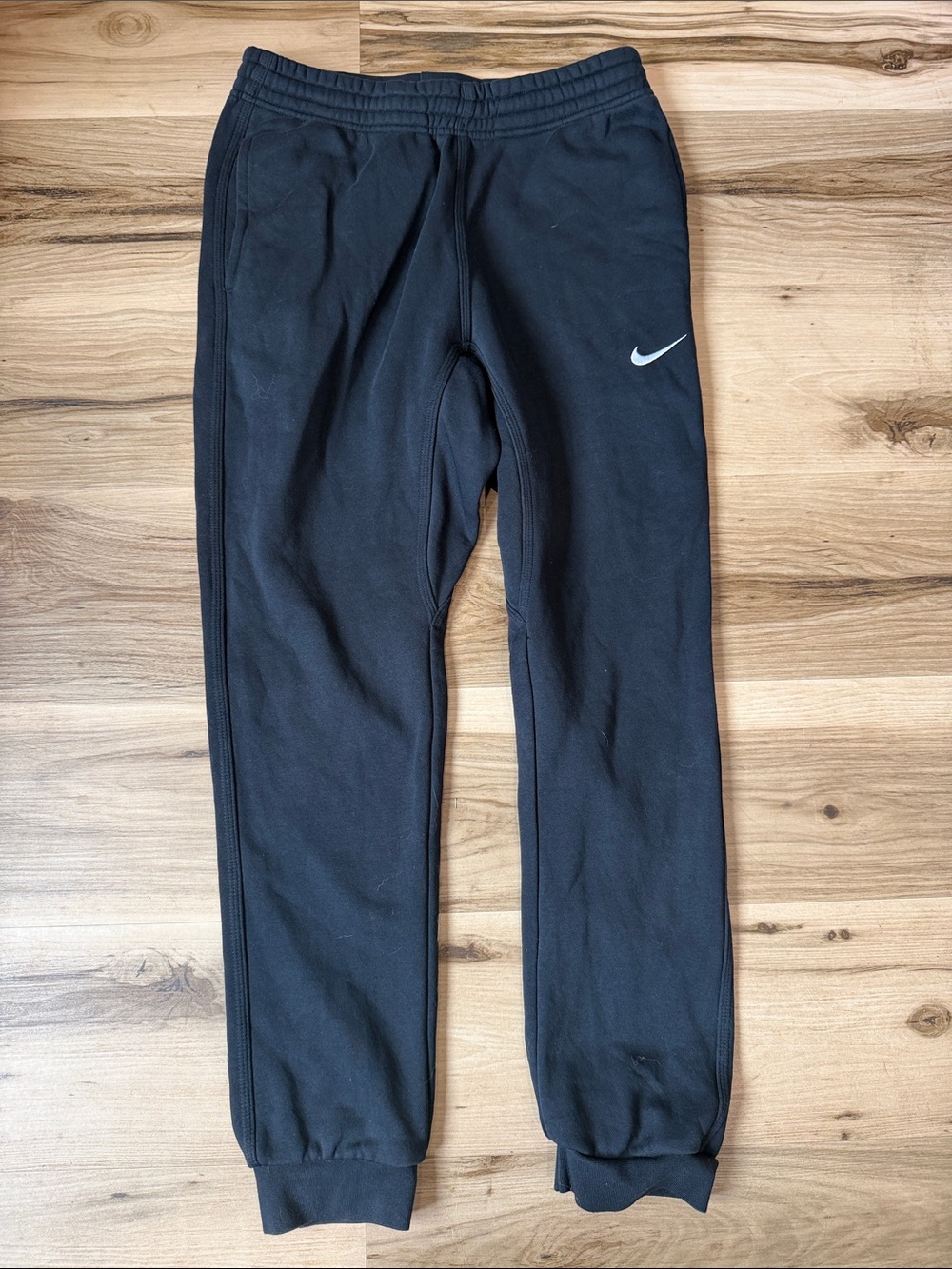 Nike Black Fleece Joggers with White Swoosh